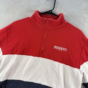 Barstool Golf 1/4 Zip Pullover Mens Small Red Navy Colorblock Presidents Cup